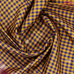 Dark Blue & Mustard Fancy Kanchipuram Silk Saree
