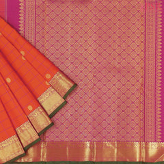 Saffron Kanchipuram Silk Saree