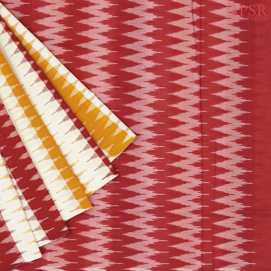 Tricolor Ikkat Cotton Saree