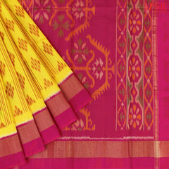 Aureolin Yellow Patola Silk Cotton Saree