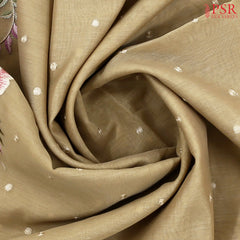 Tan Tissue Embroidery Saree