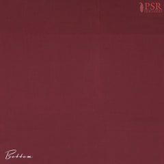 Beige & Maroon Chanderi Silk Cotton Dress Material