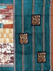 Brown & Pine Green Murshidabad Silk Saree