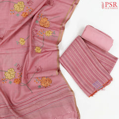 Light Pink Tassar Silk Dress Material