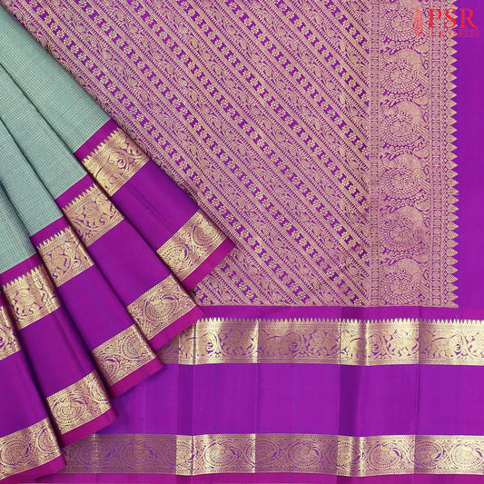 Arsenic Green Kanchipuram Silk Saree