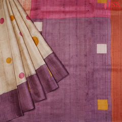 Beige Kadhi Tussar Silk Saree