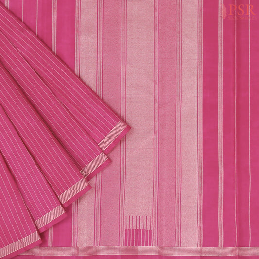 Raspberry Pink & Tiffany Blue Kanchipuram Half & Half Silk Saree