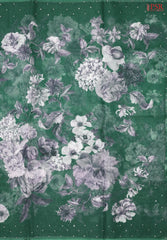 Dark Green Organza Embroidery Saree