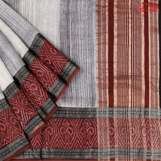 Light & Dark Grey Assam Saree