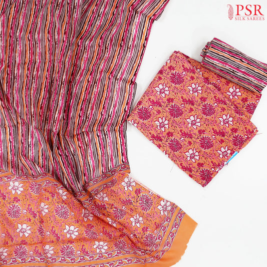 Orange Cotton Dress Material