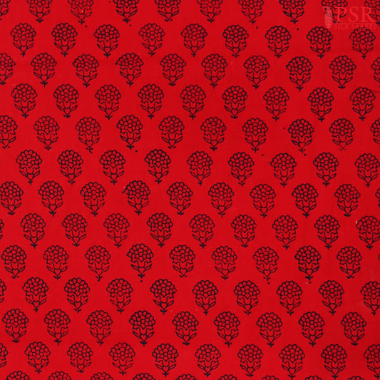 Red Cotton Print Running Material