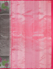 Dark Fossil Grey Kanchipuram Silk Saree