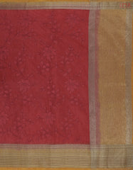 Dark Red Bamboo Silk Sarees