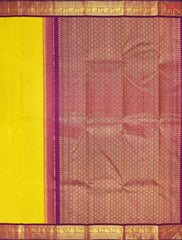 Olive Yellow Kanchipuram Silk Saree