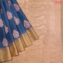 Prussian Blue Soft Silk Saree