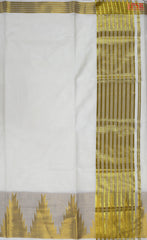 Cream Beige Kerala Cotton Saree