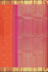 Saffron Kanchipuram Silk Saree