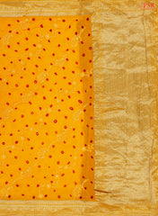 Amber Yellow Crushed Bandhini Saree