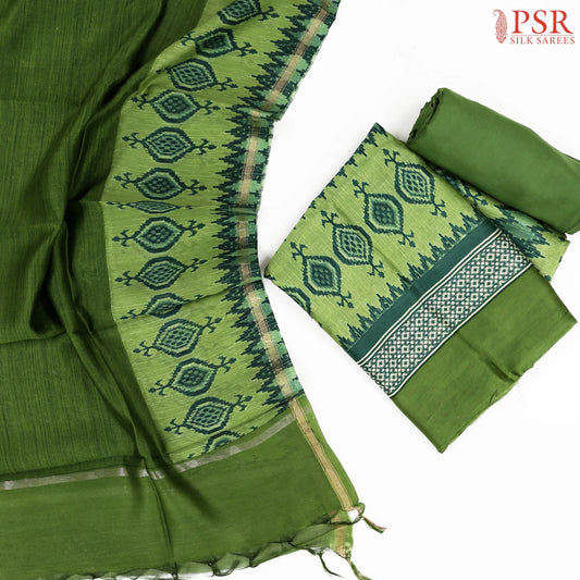 Green Silk Cotton Dress Material