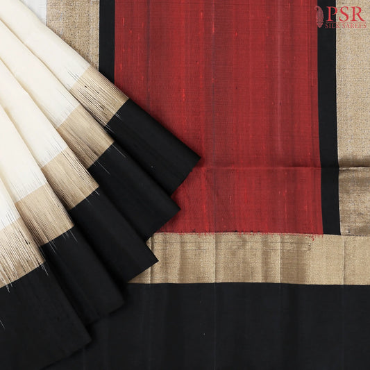 Light Beige Jute Soft Silk Saree