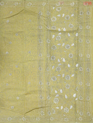 Pomelo Olive Bengal Cotton Saree