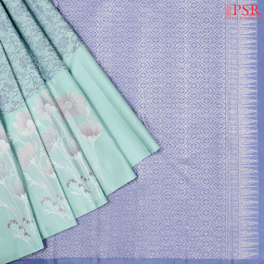 Pastel Blue Kanchipuram Silk Saree