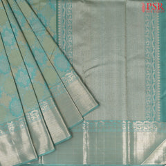 Turquoise Blue Kanchipuram Silk Saree