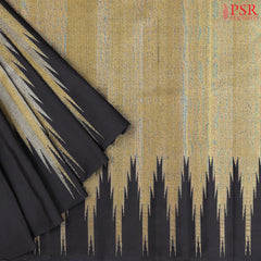Maroon & Black Half & Half Kanchipuram Jacquard Silk Saree