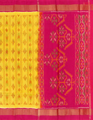Aureolin Yellow Patola Silk Cotton Saree