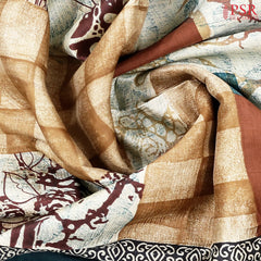 Brown & Pine Green Murshidabad Silk Saree