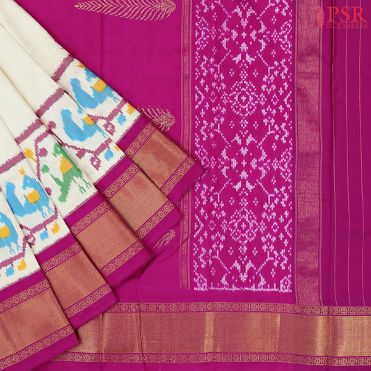 Pearl Beige Pochampally Silk Saree