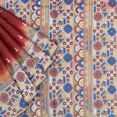 Maroon Kadhi Tussar Silk Saree