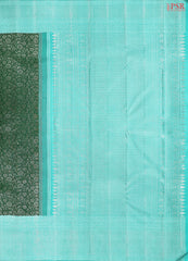 Dark Green Kanchipuram Jacquard Silk Saree