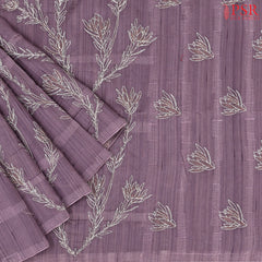 Chinese Violet Kosa Embroidery Saree