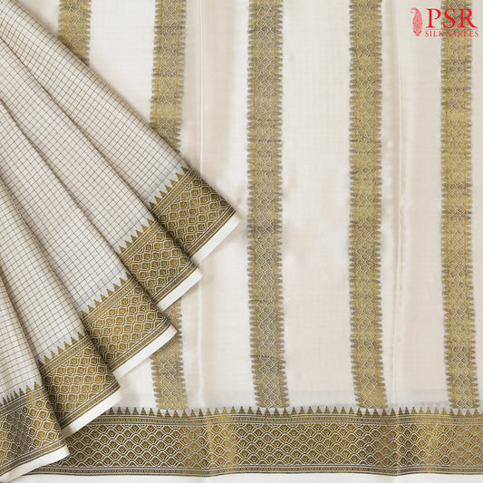 Kerala Beige Mysore Silk Saree