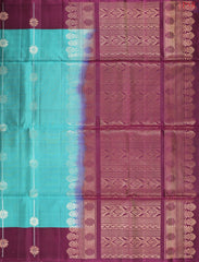 Viridian Blue Soft Silk Mix Saree
