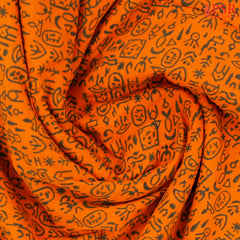 Orange Cotton Print Running Material