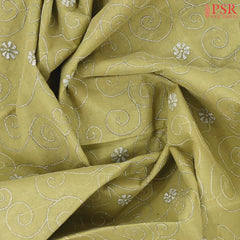 Pomelo Olive Bengal Cotton Saree