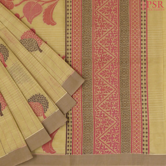 Warm Olive Kovai Cotton Saree