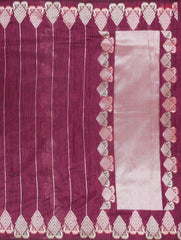 Tyrian Purple Semi Banaras Saree