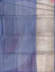 Cornflower Blue Kadhi Tussar Tissue Silk Saree