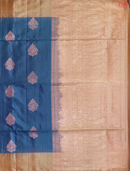 Prussian Blue Soft Silk Saree