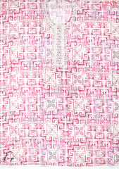 Light Pink & Off White Cotton Dress Material