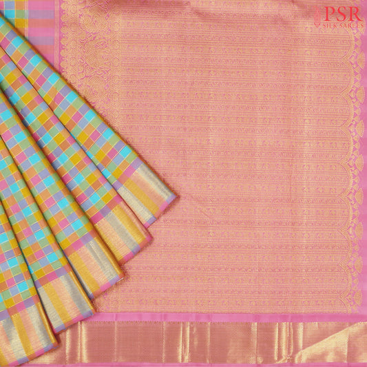 Multicolor Kanchipuram Silk Saree