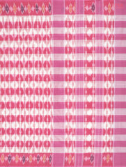 Off White & Pink Ikkat Cotton Saree