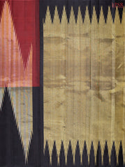 Maroon & Black Half & Half Kanchipuram Jacquard Silk Saree