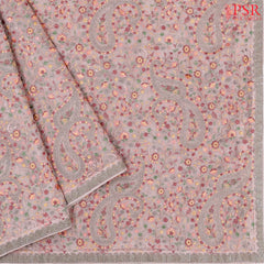 Bubblegum Pink Chiffon Laser Embroidery Saree