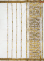 Cream White Kerala Cotton Saree