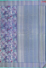 Dark Blue Kanchipuram Jacquard Silk Saree