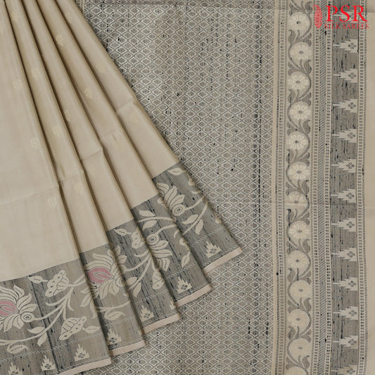 Beige Soft Silk Saree